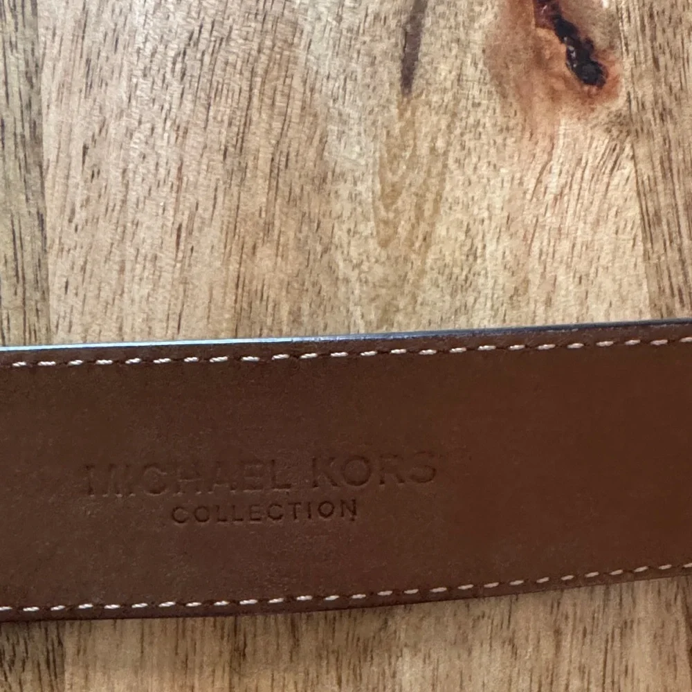 Michael kors collection made in Italy genuine Leather Belt Silver Buckle D rings